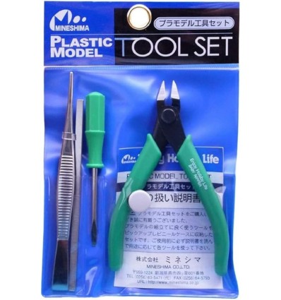 Tool set for plastic model Mineshima