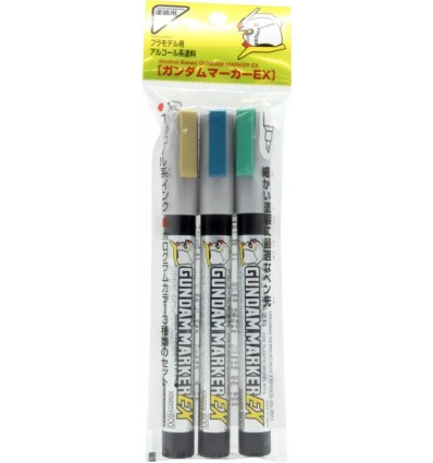 Gundam Marker EX Plated Silver & EX Gold 2 types set GSI Creos